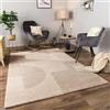 Paco Home Tappeto Salotto Moderno Soggiorno Pelo Corto Motivo Astratto Motivo Geometrico 3D, Dimensione:80x150 cm, Colore:Crema