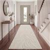 Paco Home Tappeto da soggiorno moderno a pelo corto stile scandinavo Japandi Panglao Monocolore Effetto alto-basso Motivo astratto Effetto 3D Vello morbido Crema, Dimensione:80x150 cm