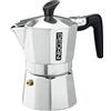 Pedrini Macchinetta Caffè Moka in Alluminio Brillantata Nera 12 Tazze