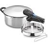 Alza Omega - Pentola a Pressione Rapida da 2.5L + Cestello, Acciaio Inox 18/10, Adatta a Tutti i Tipi di Cucina, Induzione, Manici in Bachelite