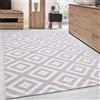 Carpettex Moderno Tappeto per Soggiorno 160x230 cm Rosa, Disegno del Diamante - Tappeto a Pelo Corto per Sala da Pranzo e Camera da Letto, Extra Morbido e Facile da Pulire