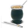 balibetov Mate Argentino - Set di bicchieri per opaco/doppia parete, in acciaio inox, include due lampadine e spazzola per pulire la lampadina, resistente ed elegante (verde)
