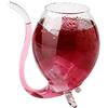 iSpchen Bicchiere da vino e whisky, tazza creativa trasparente, tazza da cocktail e vino, cannuccia in vetro integrata per compleanno, matrimonio, vacanze, zampa