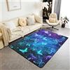Loussiesd Tappeto a forma di farfalla, per bambini, con galassia e farfalle, per bambini, per soggiorno, camera da letto, 150 x 200 cm