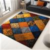 WHUOEUCO Tappeto Salotto 80x150cm Puzzle A Griglia Colorata Morbido Tappeto Scendiletto Camera da Letto Tappeti Lavabili per Soggiorno Cameretta Bambino Ufficio