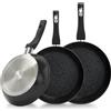 Royalty Line Set di 3 padelle Royalty Line rivestite in pietra - Black
