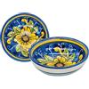 sicilia bedda - Ciotolina in Ceramica di Caltagirone Realizzate interamente a Mano - Prodotto Autentico - (Diametro 12 Centimetri, Fiore Giallo Blu)