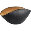 Onlylux Coppa Burano in Vetro Centrifugato Decorato a Mano - Centrotavola Decorativo 28 x 9,5 cm - Coppa in Vetro Artigianale per Arredo Casa - Nero Mat Oro