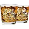 AIGAT Bicchiere da whisky personalizzato Set 2 Regalo di compleanno per gli uomini inciso Dimensione vetro 250ml