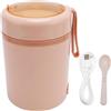Generic Scaldavivande Portatile Alimentato Tramite USB, Portapranzo in Acciaio Inossidabile 304 a Tenuta Stagna da 600 Ml con Cucchiaio, Temperatura Costante 60°C per Viaggi, in (PINK)