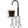 Generisch Caffettiera espresso, in lega di alluminio, 17 cm, con beccuccio singolo, macchina da caffè a mano monotubo | cucina, picnic, casa, giardino