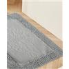 Gilania Tappeto Sardo in Puro Cotone 50x80 cm, Fleur Grigio, Rettangolare, Lavabile in Lavatrice, Pelo Corto, per Bagno, Camera da Letto, Soggiorno