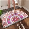 famesale Tappeto da bagno in microfibra di spessore extra morbido Tappetino da bagno con motivo floreale semicircolare Tappetino da bagno assorbente antiscivolo per bagno Camera da letto Soggiorno