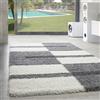 SIMPEX Tappeto a Pelo Lungo 160x230 cm Grigio Chiaro Morbido Shaggy Flokati a Quadri Tappeto Versatile per Camera Soggiorno o Sala da Pranzo Facile da Pulire