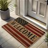Generic Zerbino patriottico di benvenuto, con bandiera americana, per ingresso esterno e interno, decorazione per il giorno dell'indipendenza, in gomma, impermeabile, antiscivolo, 73 x 43 cm