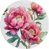 Generic 80 cm Tappeto Rotondo Rosa Bianco Lavatrice Antiscivolo Tappeto per il Pavimento Acquerello Piante Fiori Low Pile Tappeti per Camera da letto Soggiorno Accento Cucina Indoor