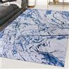 Mazovia Tappeto Salotto Moderno - Tapeto Stampato a Pelo Corto - Morbido Tappeto Camera da Letto - Antiscivolo Tapeto TOSCANA - Tappeto Salotto Motivo Marmo Astratto - Blu 80x150cm