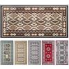 Olivo Tappeti OLIVO.shop | SPRINT KILIM 4 Tappeto kilim moderno, Tappeto cucina antiscivolo lavabile, Tappeto cucina geometrico, Passatoia kilim, varie misure (MARRONE 4, 50x110 cm)