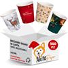 AKITAInk Bicchieri acqua carta - 500 PZ - 180 ml, bicchieri acqua monouso usa e getta, biodegradabili, bicchieri natale per Feste Motivo Invernale, Natalizi addobbi, Asporto Bevande Calde