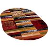 Rururug Tappeto Ovale Pelo Corto per Soggiorno Modern Design Tappeti per Salotto Arredamento Antiscivolo Lavabili Ornamenti,Design patchwork multicolore rosso, Oval 170 x 200 cm