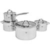 KARL HAUSMANN Set di Pentole Induzione - 4 Pezzi - Batteria di Pentole Acciaio Inox - Scala Interna - Pentola per Induzione, Gas, Elettrica e in Vetroceramica - Riscaldamento e Cottura Uniforme