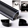 AFTERTECH 1x 3metri 1616N 16x16mm PROFILO ALLUMINIO ANGOLARE NERO PER STRISCE STRIP LED BARRA RIGIDA 3MT + COPERTURA (1x 3metri 1616nero clear)