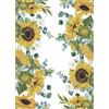 Craft Kreatively Carta di riso con bordo girasole, 29,21 x 40,64 cm, 3 fogli di carta di gelso stampata, 36 g/m², fibre visibili per decoupage, rinnovamento di mobili, artigianato