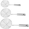 HD BRICO Schiumarola in acciaio inox,12/14/16/18/20/22 cm Skimmer a filo con maglia a spirale, Cucchiaio schiumatoio a manico Schiumarola metallica cucina alta resistenza al calore ((16cm,18cm e 22 cm))