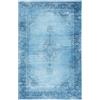 TESSO LIVING Tappeto Salotto Kilim Vintage 80x145 cm Jeans Blu Lavabile Pelo Corto Antiscivolo Oeko-Tex Design Belga