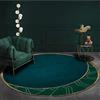 LONGSAO Tappeto Rotondo ø 80 cm Salotto Moderno Pelo Corto Lavabile Antiscivolo Tappeti Moderno minimalista verde blu giallo