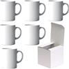 AL PRODUCTION Set Tazze per Sublimazione in Ceramica Bianca 330ml - Tazza Mug di Categoria AAA inclusa di Scatola per Gadget e Personalizzazioni - Made in Italy (Bianco, 6 Unità)