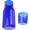 VICASKY Set di Bicchieri e Caraffa in Vetro Trasparente Blu, Set di Tazze da Caffè e Bicchieri D'acqua, Caraffa per Acqua Domestica Design Raffinato per Uso in Bagno e Cucina