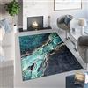 TAPISO Toscana Tappeto Soggiorno Antiscivolo Lavabile Pelo Corto Stampato Design Moderno Elegante Motivo Astratto Marmo Tonalità Verde Smeraldo Oro Salotto Sala Camera 120 x 170 cm