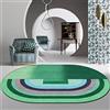 makeups1 Home Tappeto A Pelo Corto Moderno, Lavabile Tappeti Home Decorate Tappeti Morbida Carpets, Cucitura ovale sfumata verde,120 x 200 cm