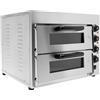 SHZICMY Forno elettrico per pizza doppio, 3000 W, 2 camere, forno per pizza in acciaio inox, forno per pizza commerciale con pietra in cordierite, 50-350 °C, timer fino a 60 min, 57 x 47,5 x 44 cm