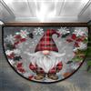 Myfsucce Zerbino a semicerchio in microfibra con gnomo natalizio e fiocco di neve, 91 x 61 cm, antiscivolo, assorbente, morbido e sicuro per la famiglia, per bambini/anziani, casa e ufficio