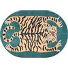 Tappeti Design Tappeti Ovale Pelo Corto Antiscivolo Lavabili Tappeto tigre dei cartoni animati Antiscivolo Lavabile ovale Tappeti per Soggiorno Salone Sala Ovale 80X160CM