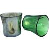 YALOS Set Coppia Bicchieri 2 Colori Misti Murano Collection Happy drink Bicchieri Acqua Vino Liquore ø mm.90 x h mm.90 Vetro di Murano made in italy (verde m/Grigio Fumè)