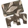 Prati di Casa Tappeto da Bagno Parure Camelia 3pz MADE IN ITALY (NATURE-TORTORA)