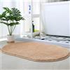 Reyox Tappeto Pelo Antiscivolo Assorbente, Tappeto in Microfibra Ovale per Salotto, Camera, Cucina, Bagno kaki 90x150cm