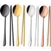 IMIKEYA Cucchiai Coreani 4 Set bacchette piatte in metallo bacchette e cucchiaio coreani di metallo posate servizio da tavola per la cena kit di stoviglie portatile Titanio Cina