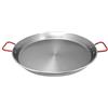 GREGORIOSTORE Padella per Paella Valenciana, Tegame in Ferro Spazzolato, Manici Rossi, per Cottura Tradizionale, Per Spaghetti All' Assassina (50cm)