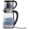 DCSYOG Bollitore elettrico in vetro con teiera Bollitore per acqua calda portatile da 1800 W Bollitore per acqua calda da 2,5 L + 1 L