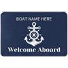 VWCSDSCS Zerbino personalizzato con scritta in inglese Welcome Aboard (benvenuto a bordo), per pavimento, casa, cucina, barca, tappetini nautici per casa, interni, esterni, esterni, ingresso, 61 x