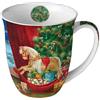 Home of Christmas Tazza da caffè, tazza da tè, tazza in porcellana Fine Bone China, 0,4 l, per Natale e Avvento (con cavallo a dondolo)