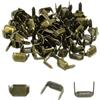 QUARKZMAN 100Pz Fermagli in Ottone per Cuoio, 8mm Fermagli a Due Punte per Passanti di Cintura per Artigianato Del Cuoio, Tono Bronzo