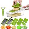 HaetFire Mandolina Affetta Verdure Patate Affettatrice Grattugia Taglierina Chopper, Brandelli Fette Julienne e Frutta e Verdura Chopper con Contenitore, Sicurezza Alimentare Holder, 5 Lame Intercambiabili