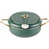Fictory Padella con termometro, padella giapponese in acciaio inox, compatibile con fornelli a induzione, verde scuro, controllo preciso della temperatura, durevole e facile da pulire
