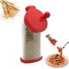 Generico Macina semi di sesamo - Macina spezie regolabile manualmente per sesamo, semi di lino e condimenti, sesamo tostato ruotabile con una sola mano per uso sulla tavola di casa (Red)