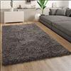 Paco Home Tappeto Salotto A Pelo Lungo, Shaggy Pelo Lungo Moderno Motivo Monocolore, Dimensione:80x150 cm, Colore:Antracite